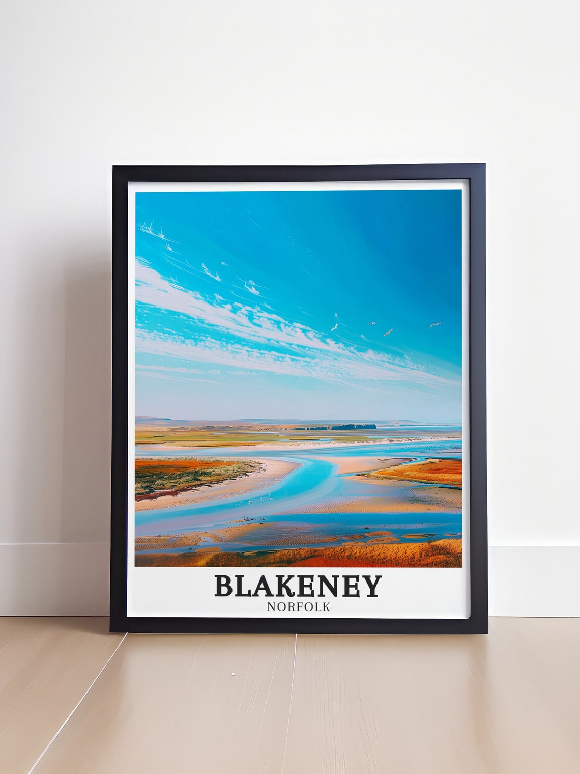 Blakeney Point Tidal Estuary Aerial Norfolk England Travel Poster - Image 4