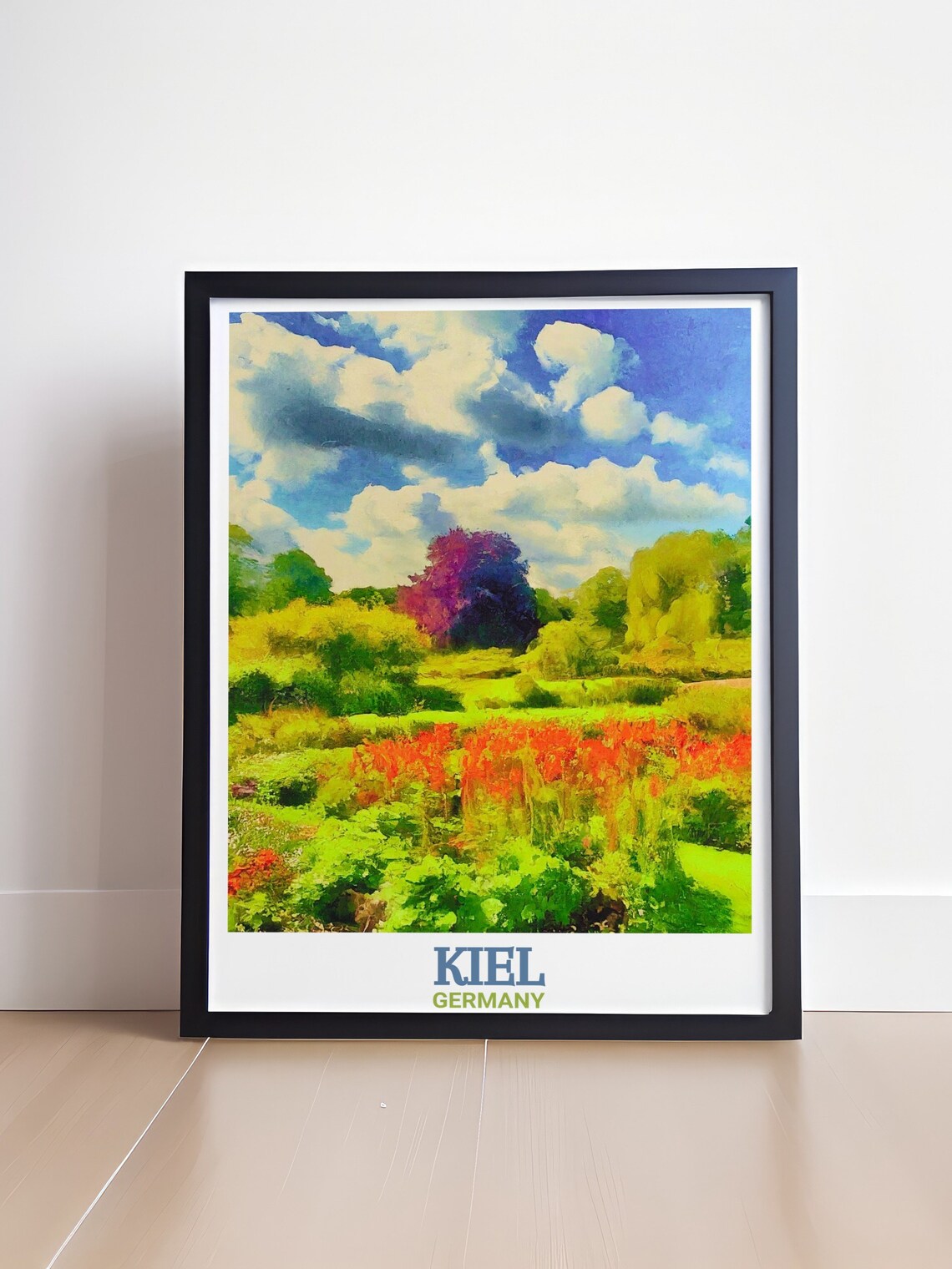 Kiel Germany Botanical Garden Colorful Flowerbeds Summer Poster - Image 4