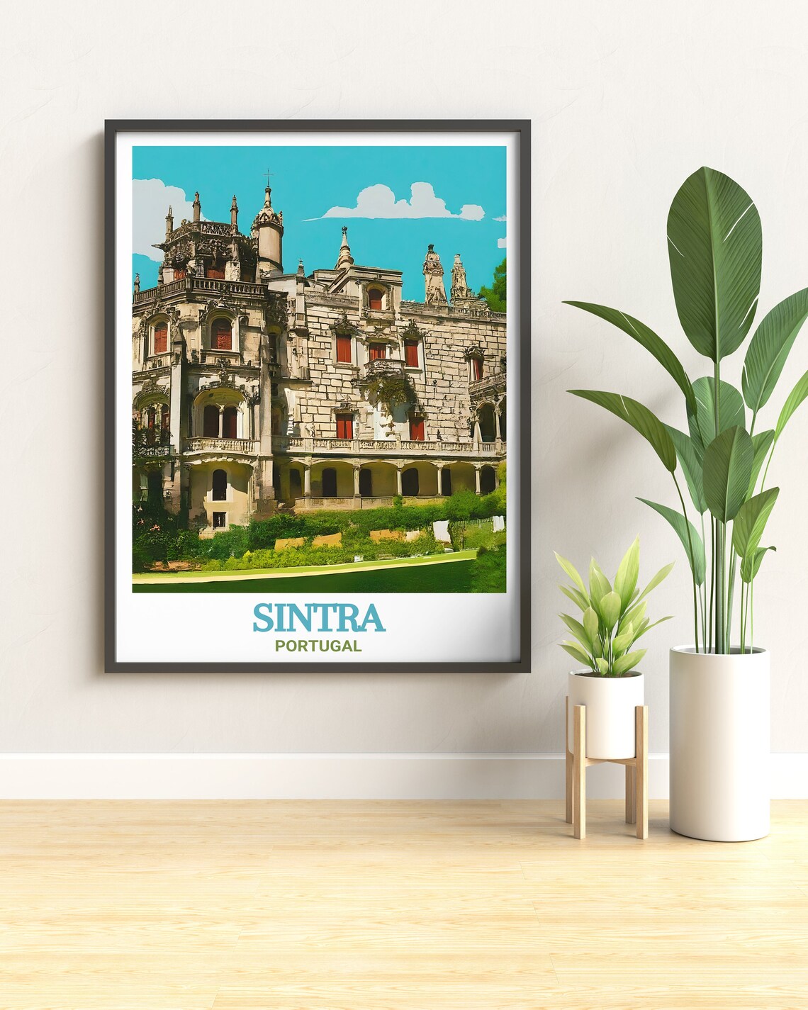 Sintra Portugal Quinta da Regaleira Palace Gardens Travel Poster - Image 3
