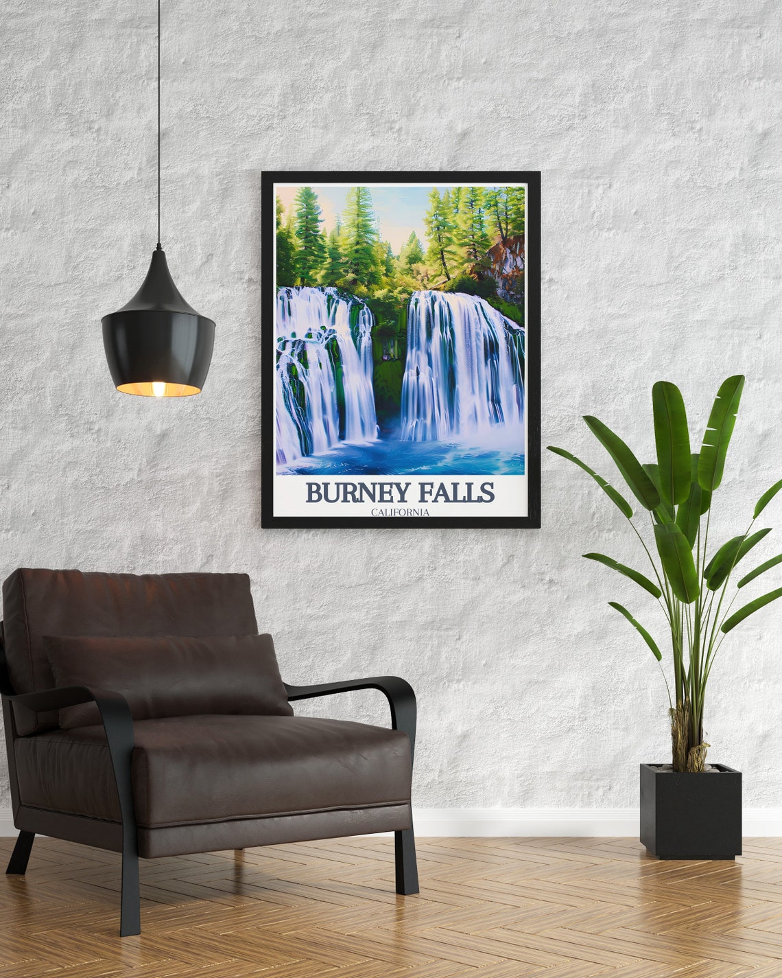 Burney Falls Close Up Curtain Of Falls And Misty Spray Poster - Image 2