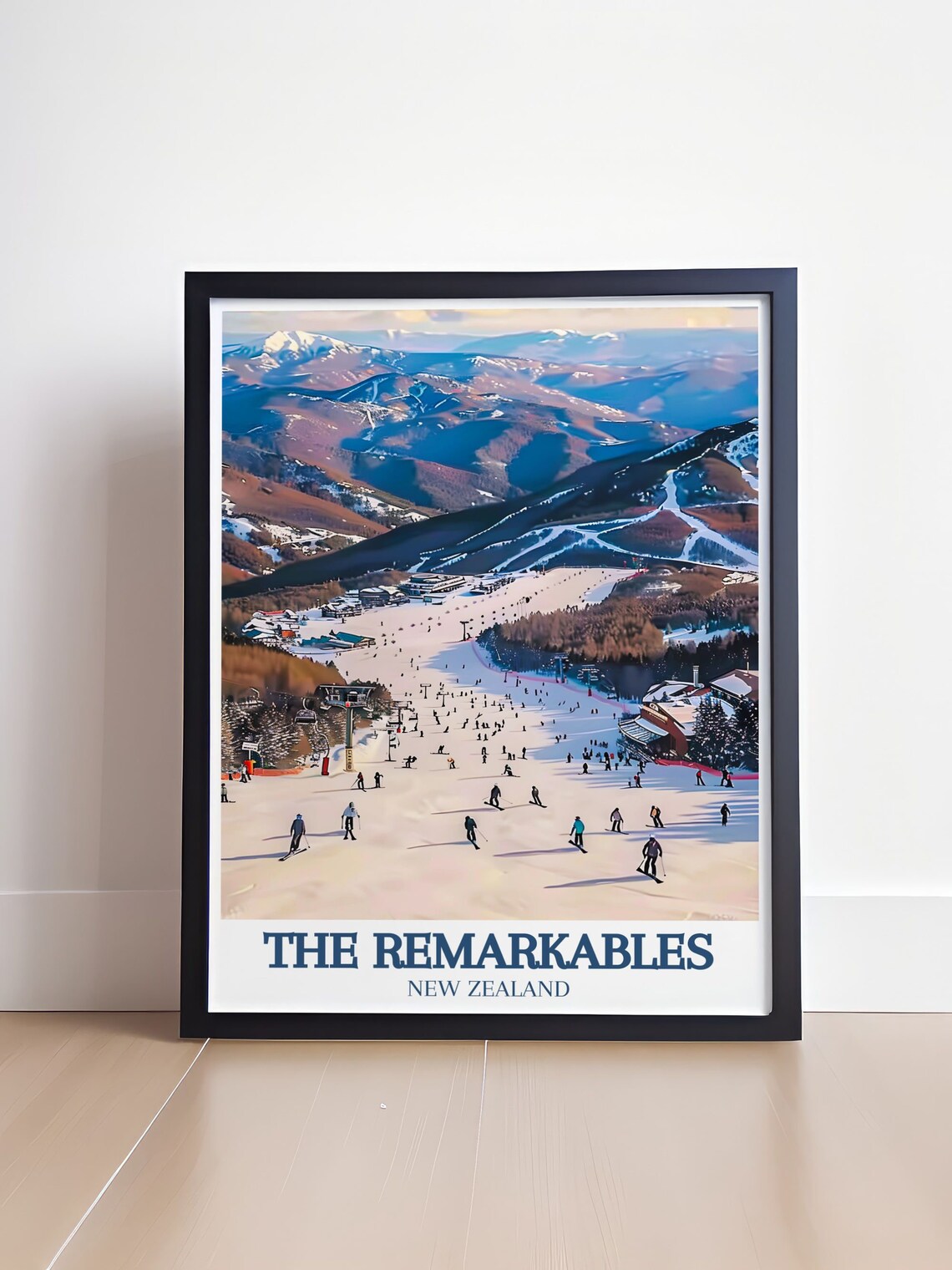 The Remarkables New Zealand Ski Resort Mountain Slopes Poster - Image 4