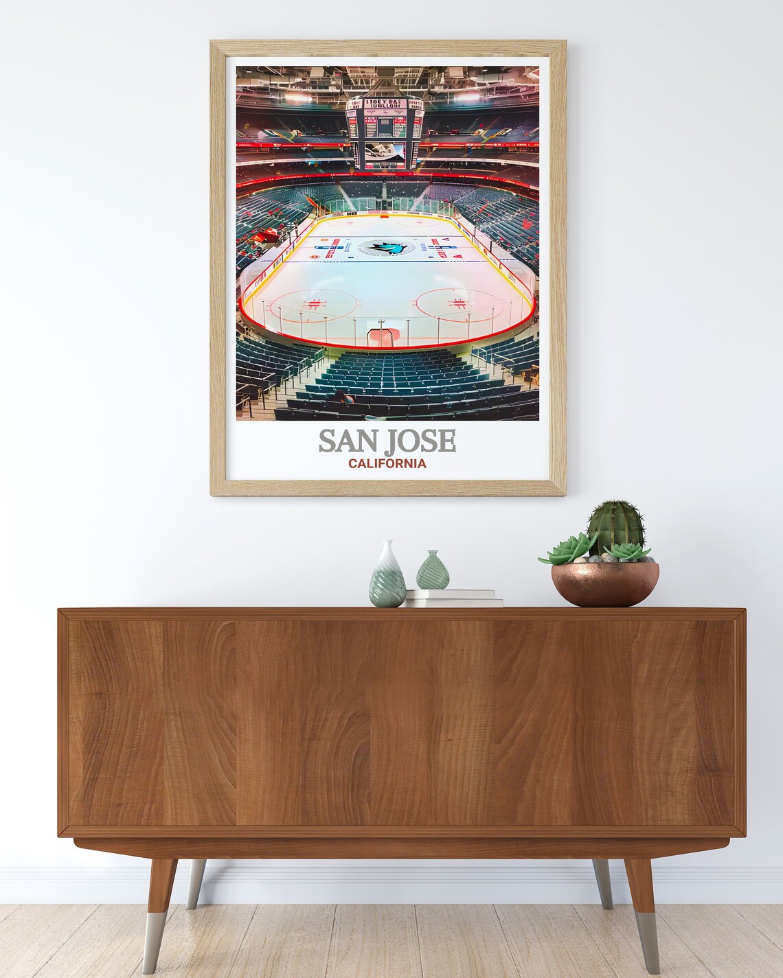 San Jose California SAP Center Hockey Arena Interior Travel Poster - Image 2