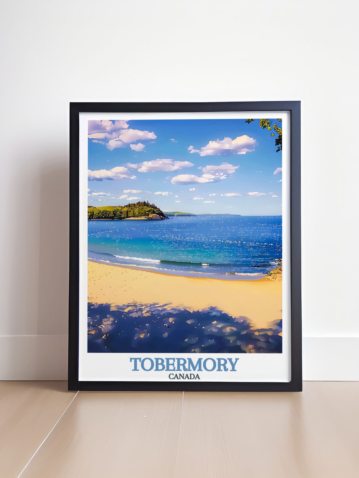 Tobermory Canada Sunny Sandy Beach with Turquoise Bay Poster - Image 4