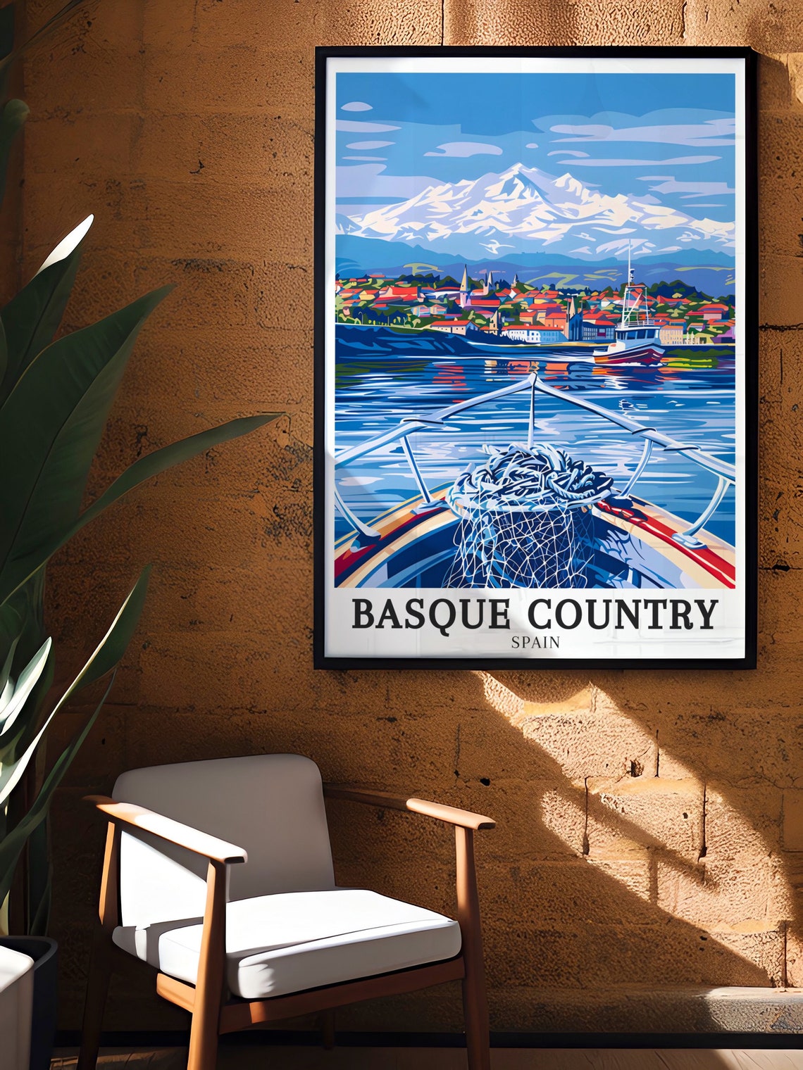 Basque Country Harbor View From the Fishing Boat Bow Art Poster - Image 2