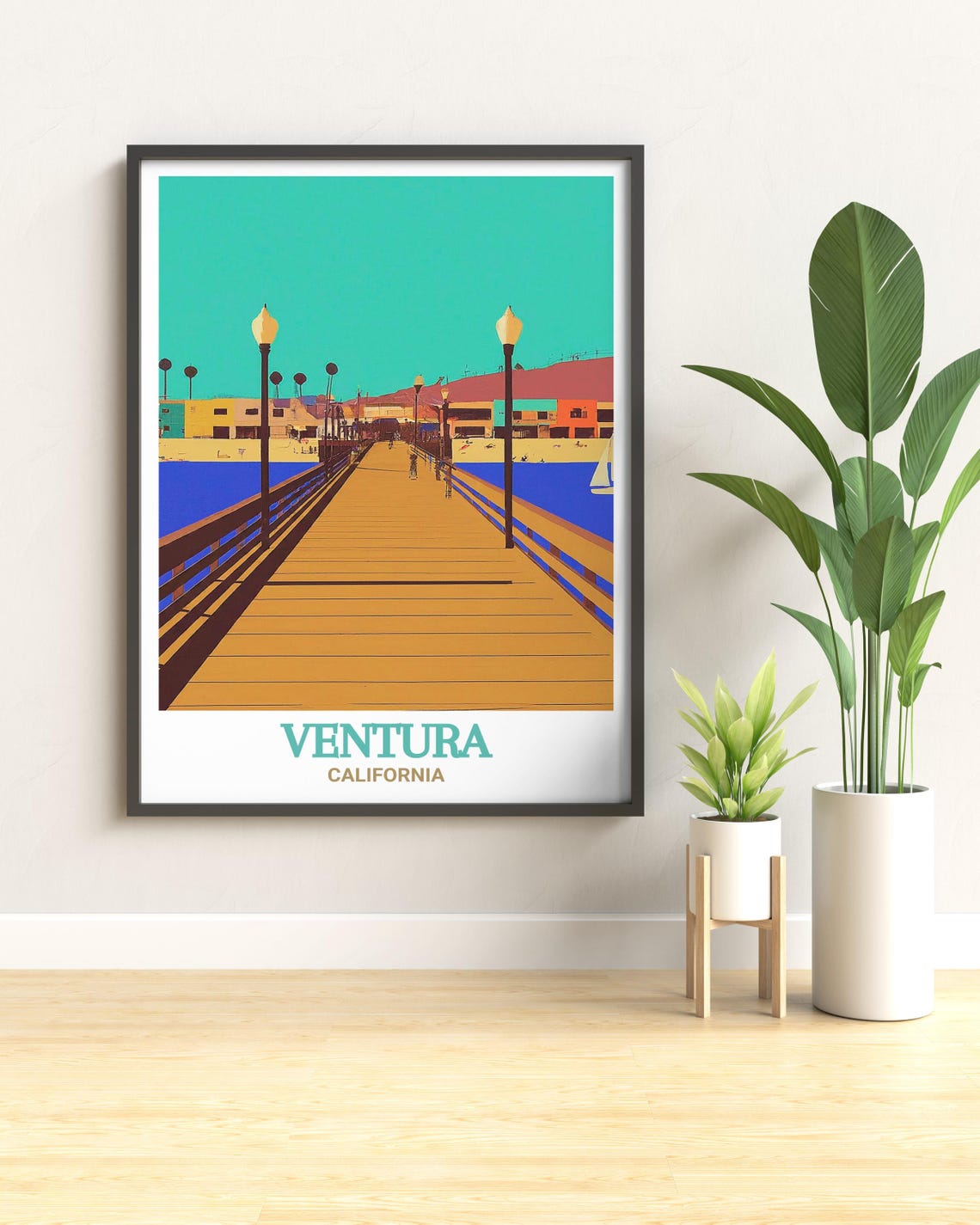 Ventura California Pier Sunset Ocean Boardwalk Travel Poster - Image 3