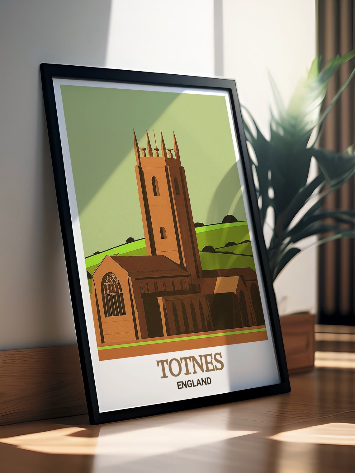 Totnes England St Marys Church Minimalist Retro Travel Poster - Image 3
