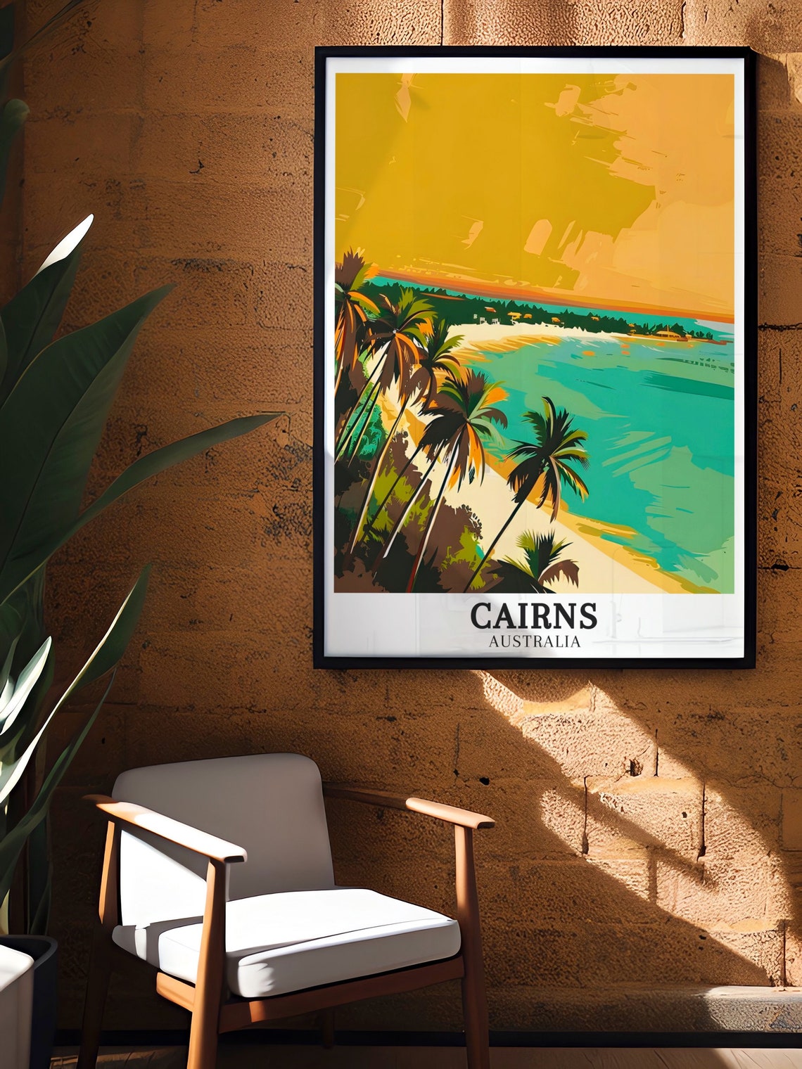Cairns Australia Palm Cove Tropical Golden Beach Sunset Poster - Image 2
