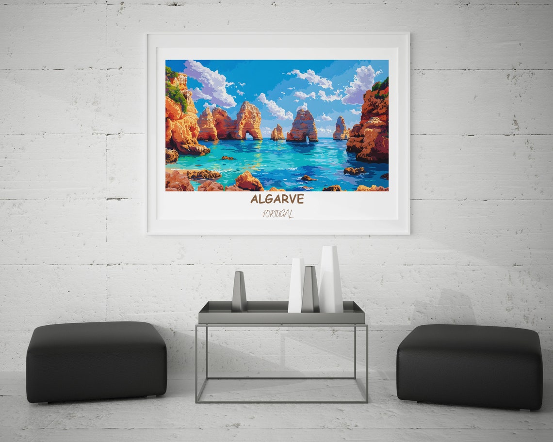 Algarve Portugal Ponta Da Piedade Cliffs Turquoise Sea Travel Poster - Image 4