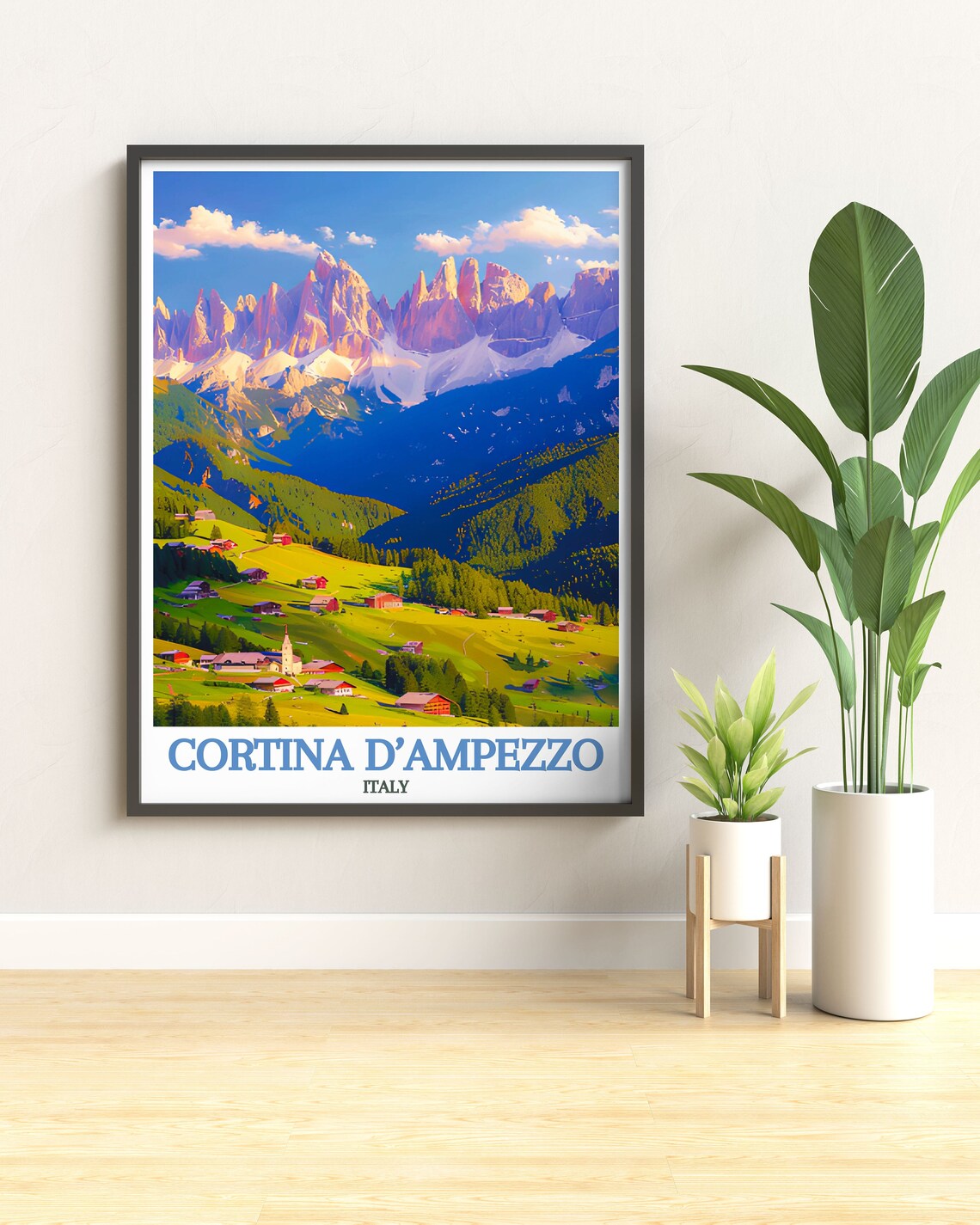 Cortina D'Ampezzo Italy Dolomites Alpine Village Meadow Poster - Image 2