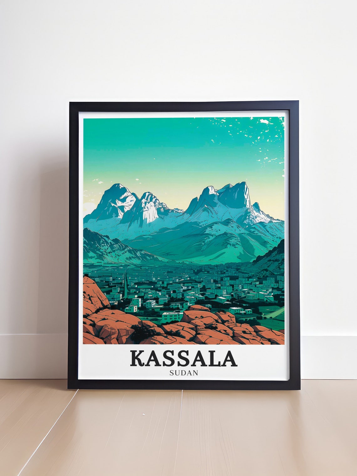 Kassala Sudan Taka Mountains Town Overlook Teal Peaks Poster - Image 4