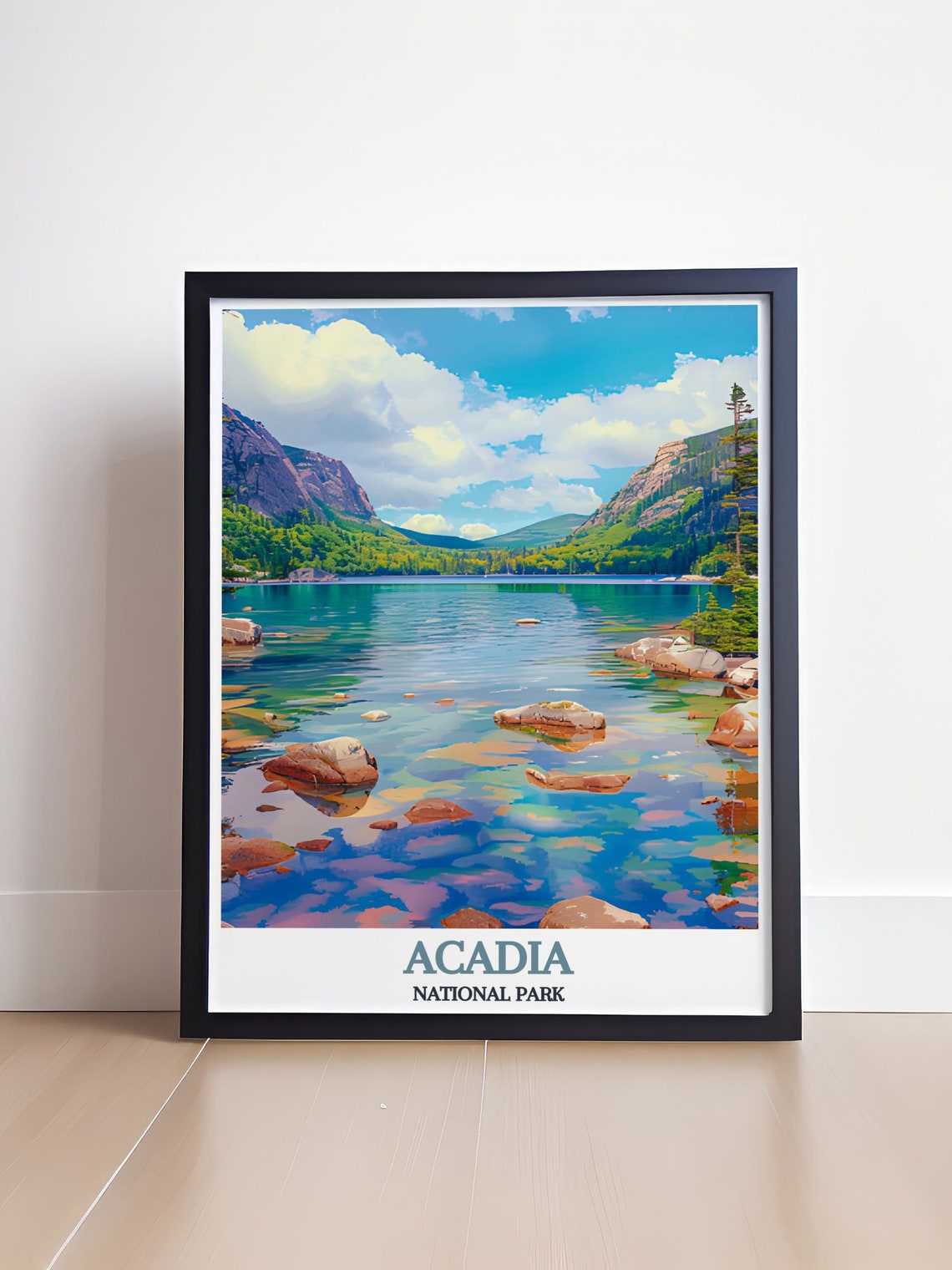 Acadia National Park Jordan Pond Mountain Lake Travel Poster - Image 4