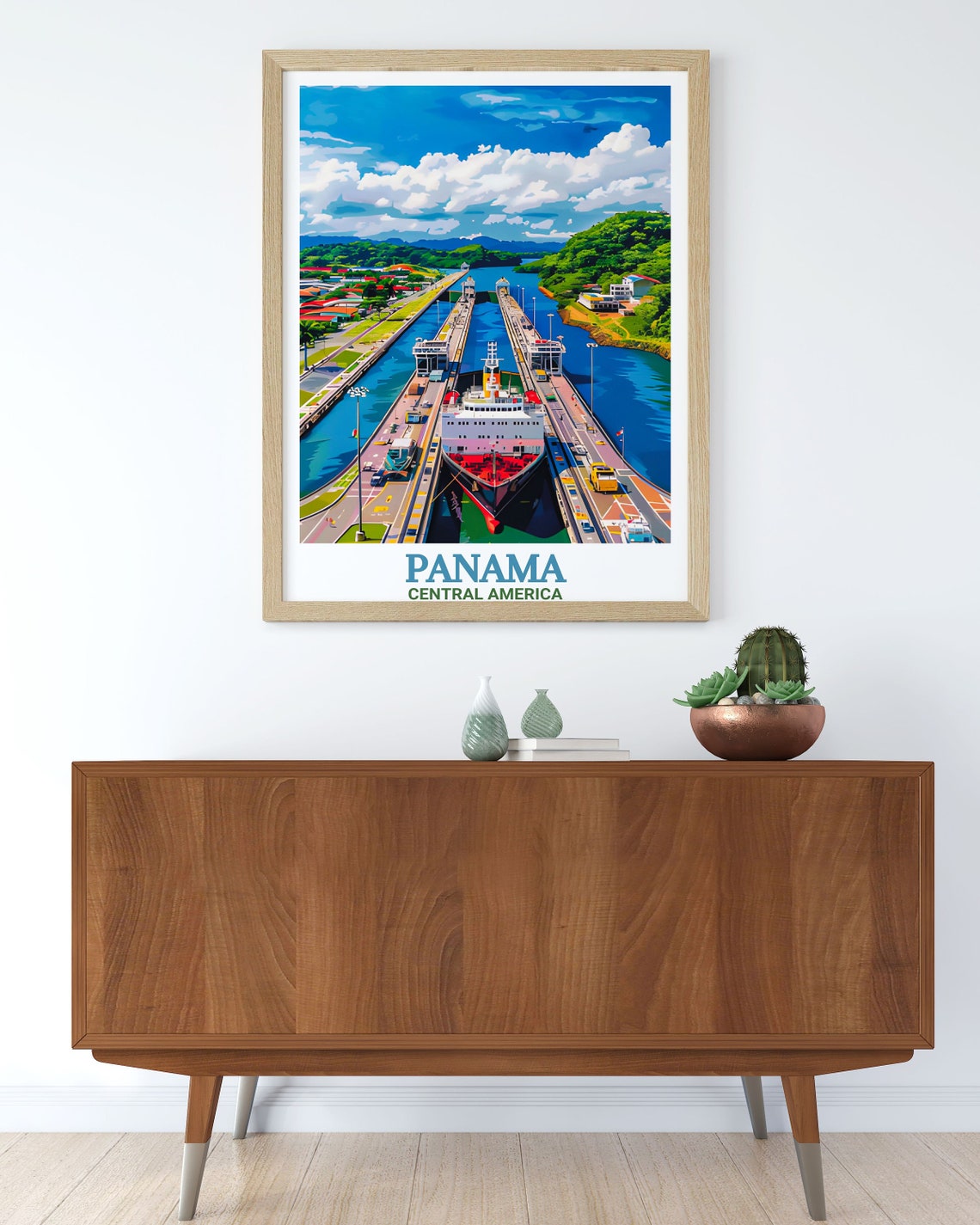 Panama Canal Ship Passing Through The Miraflores Locks Poster - Image 2