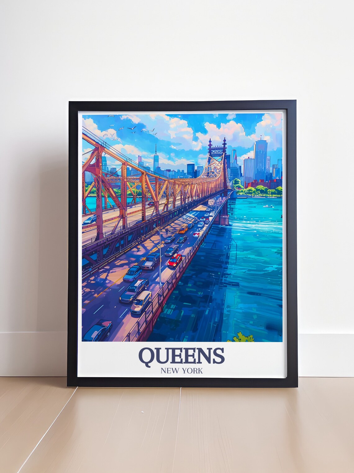 Queensboro Bridge Bustling Daytime Traffic New York City Poster - Image 4