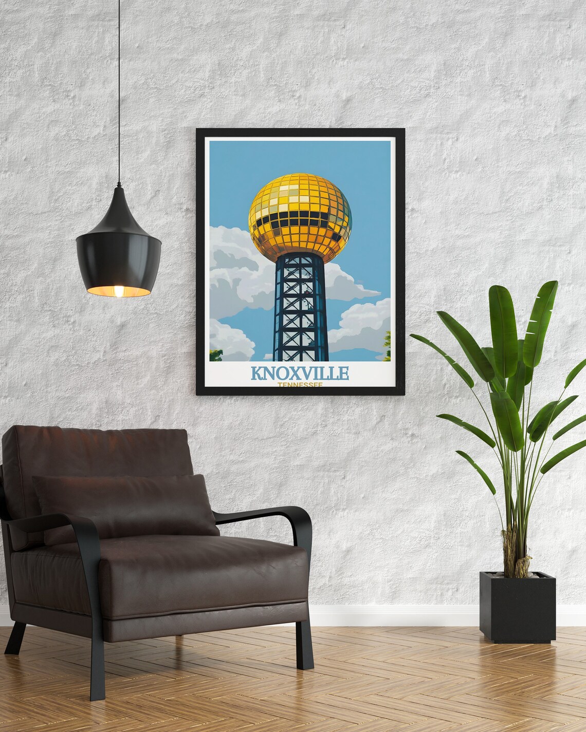 Knoxville Tennessee Sunsphere Golden Tower City Landmark Poster - Image 2