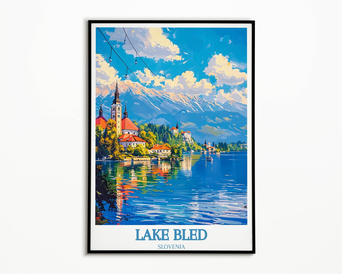 Lake Bled Island Church Castle And Mountain Panorama Slovenia Poster - Image 3