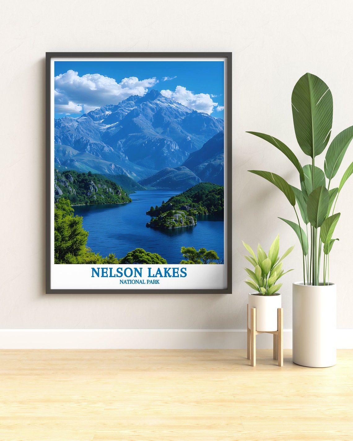 Nelson Lakes National Park Sapphire Lake Among Forest Peaks Poster - Image 3