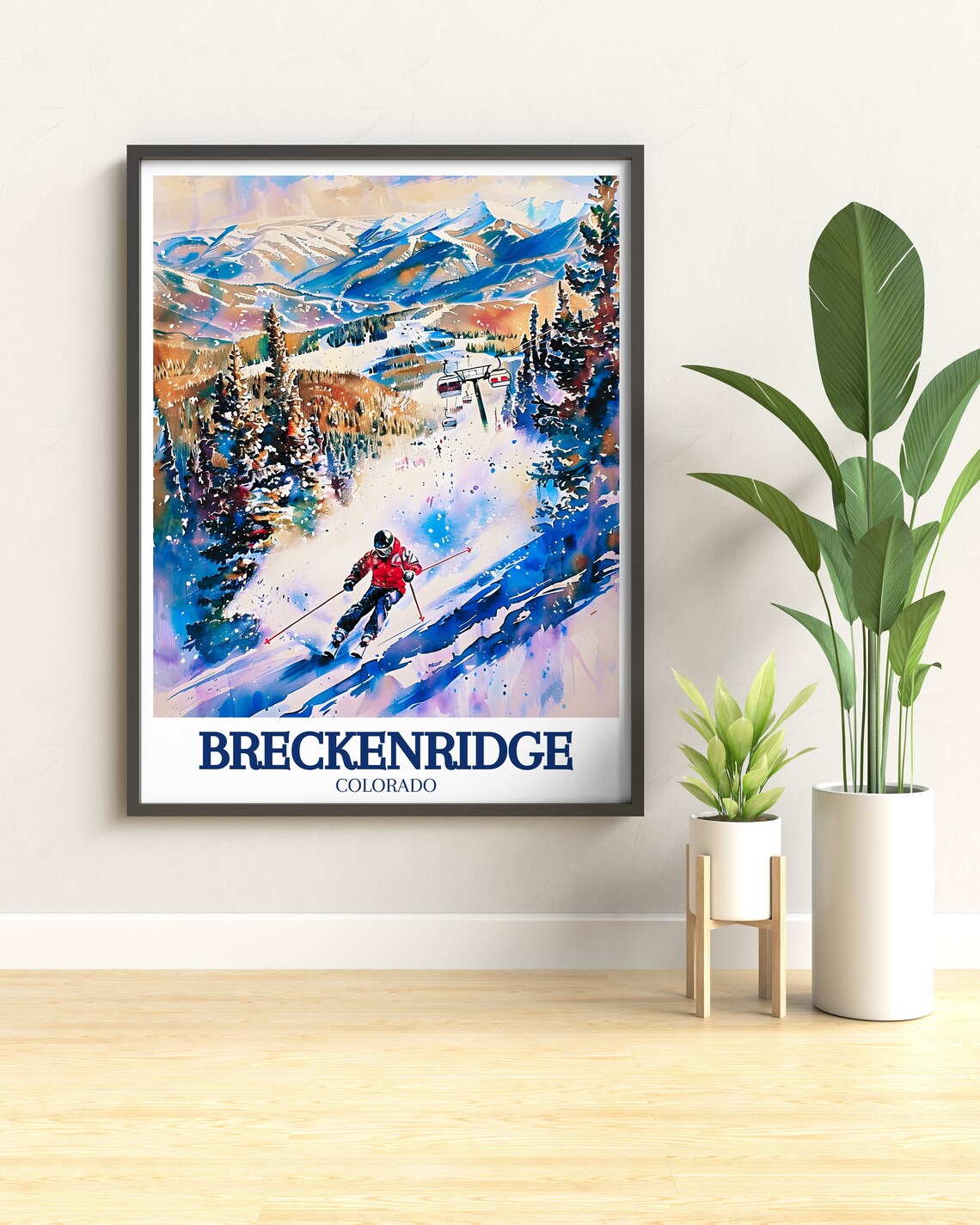 Breckenridge Travel Poster, Colorado Ski Resort Art - Image 3