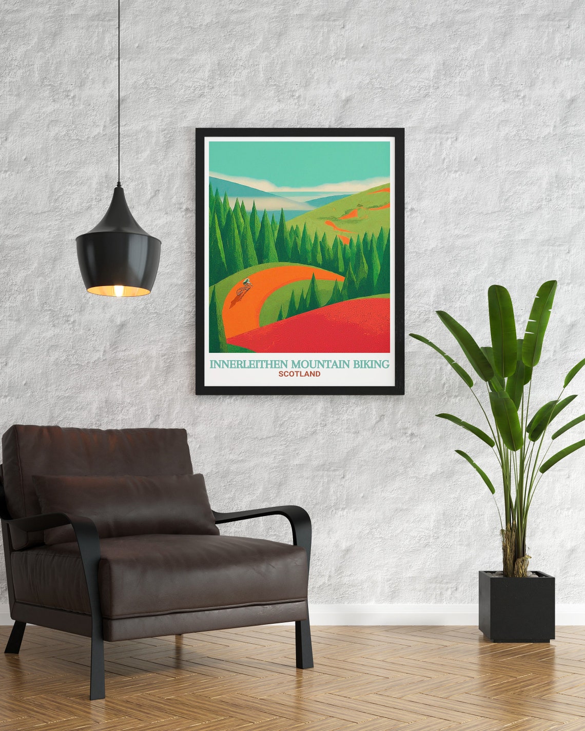 Innerleithen Scotland Mountain Biking Forest Trail Adventure Poster - Image 3
