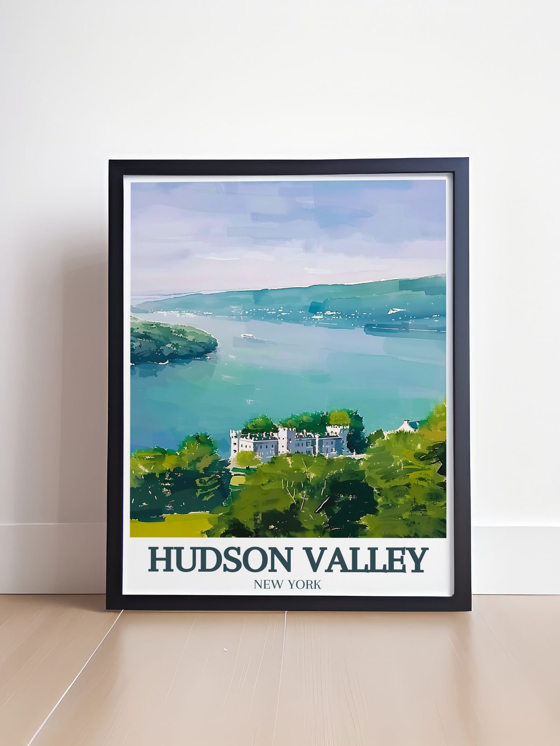 Hudson Valley New York Hudson River Estate Scenic View Poster - Image 4