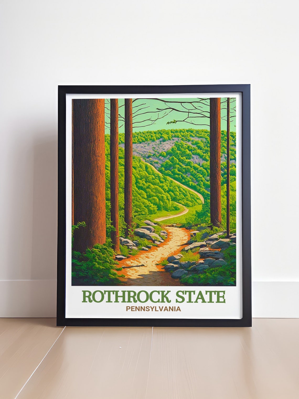 Rothrock State Pennsylvania Forest Trail Tall Trees Rocky Poster - Image 4