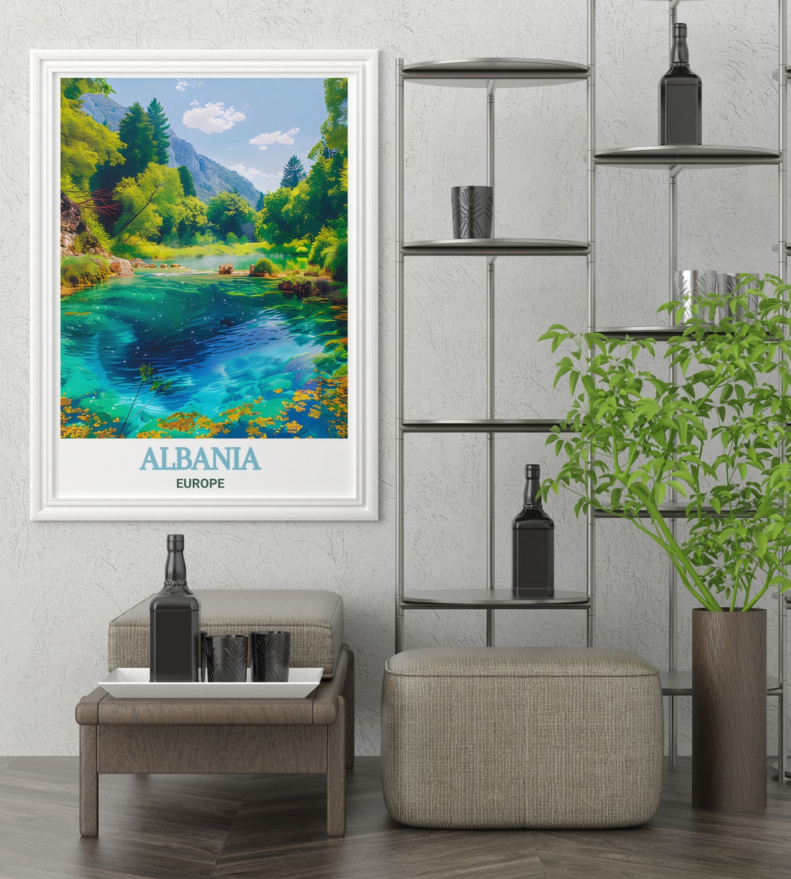Albania Blue Eye Syri I Kalter Spring Turquoise Waters Travel Poster - Image 3