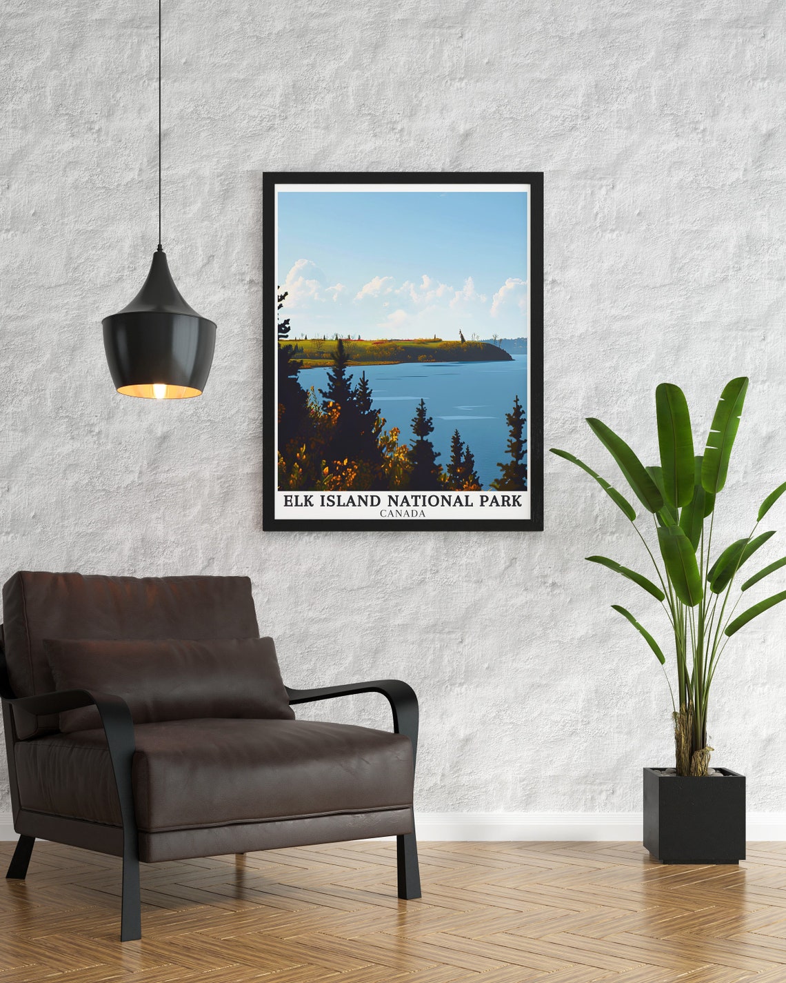 Elk Island National Park Canada Lake View Pine Forest Poster - Image 3