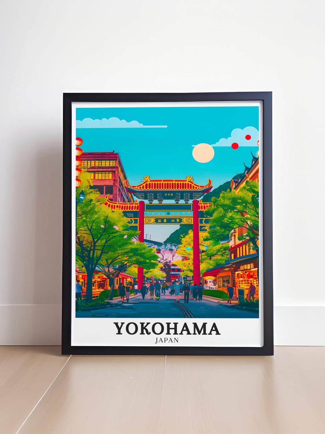Yokohama Japan Chinatown Paifang Gate Street Scenery View Poster - Image 4