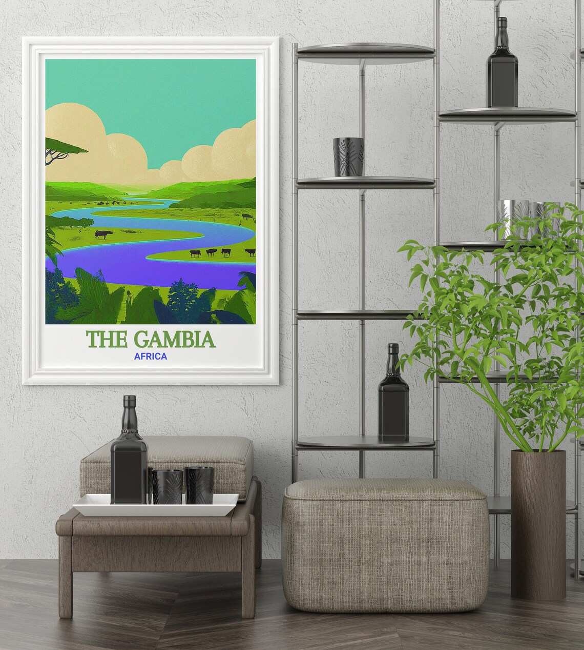 The Gambia Travel Wall Art River Gambia National Park Art River Gambia National Park Travel Posters Gambia Art Collection - Image 2