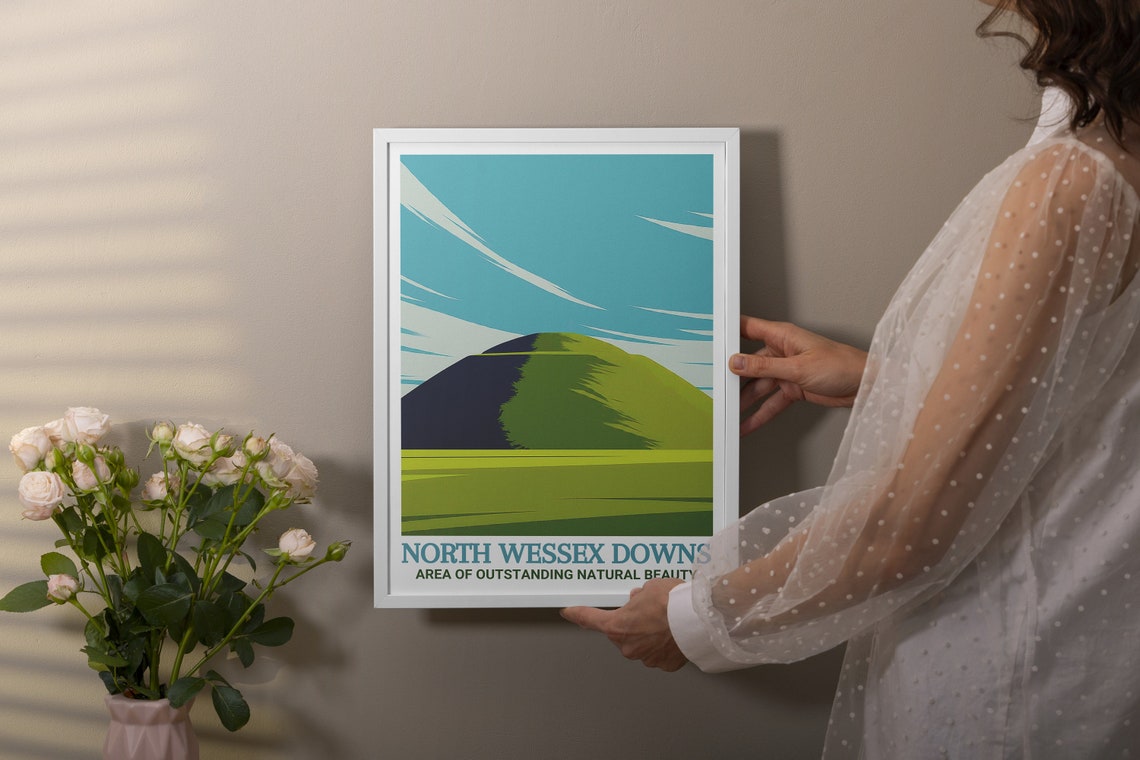 North Wessex Downs Travel Print Silbury Hill Print And North Wessex Downs Artwork For Home Decor Silbury Hill Poster Wessex Downs Decor - Image 2