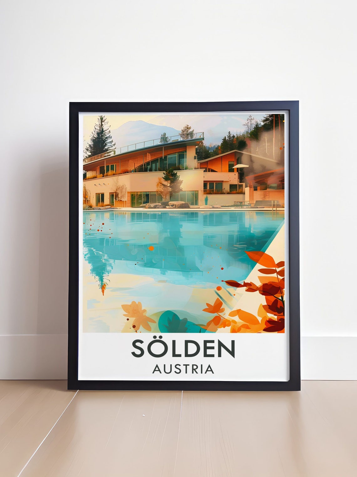 Solden Austria Aqua Thermal Spa Pool Alpine Summer Retreat Poster - Image 4
