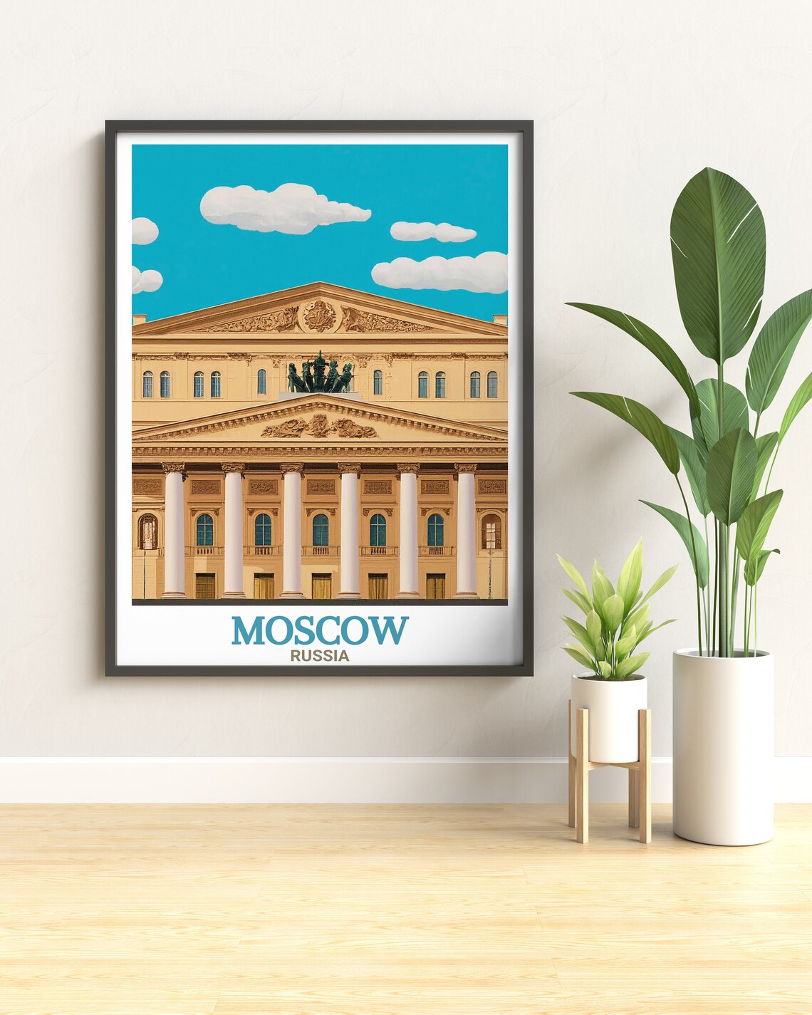 Moscow Bolshoi Theatre Neoclassical Facade Russia Travel Poster - Image 2