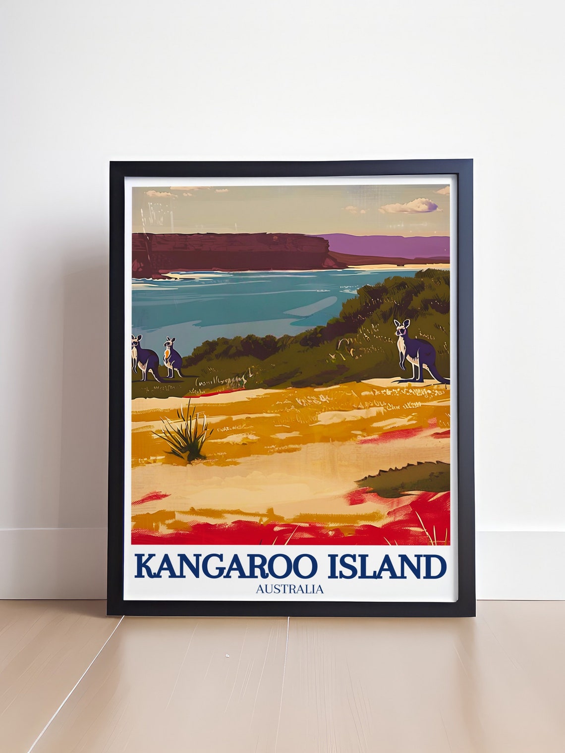 Kangaroo Island Australia Kangaroos Coastal Beach Cliffs Poster - Image 4