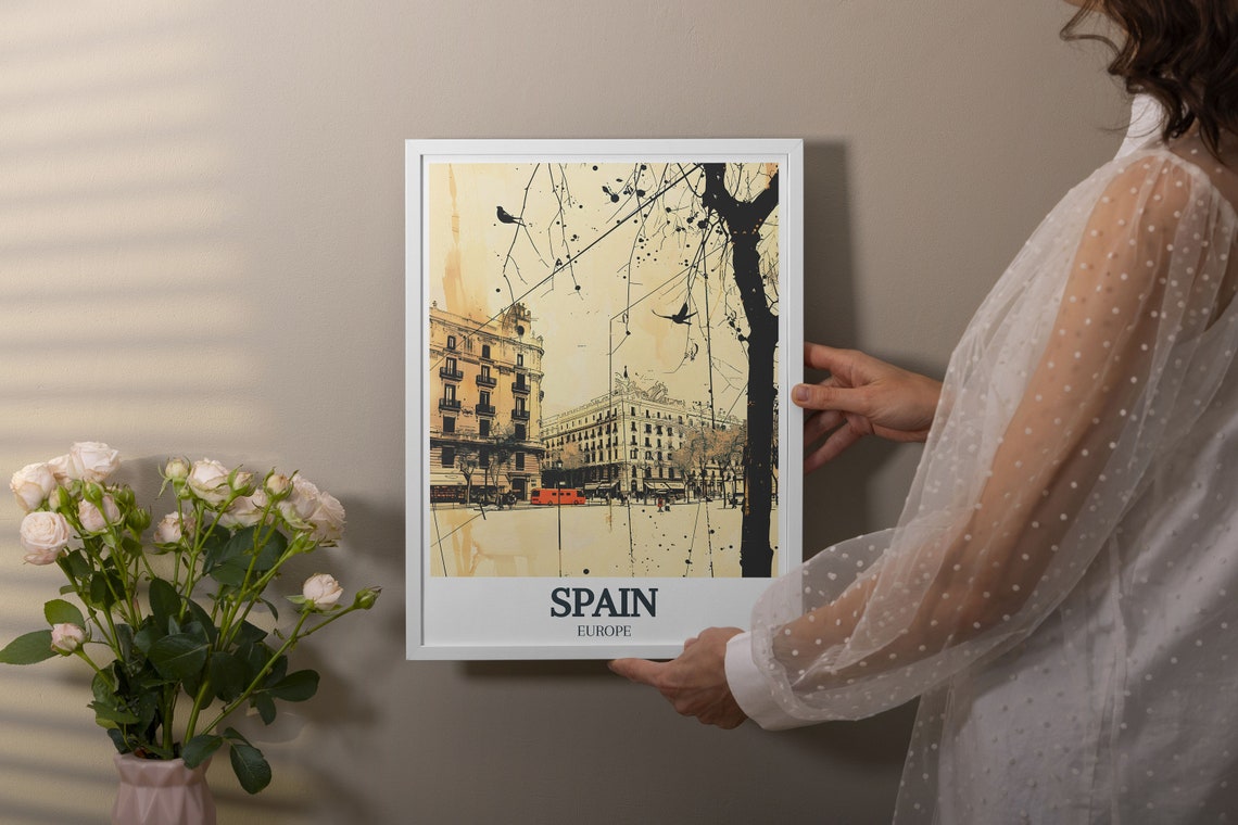 Spain Travel Print La Rambla Liceu Theatre And Asturias Wall Art Spain Art Gifts La Rambla Liceu Theatre And Asturias Posters - Image 3