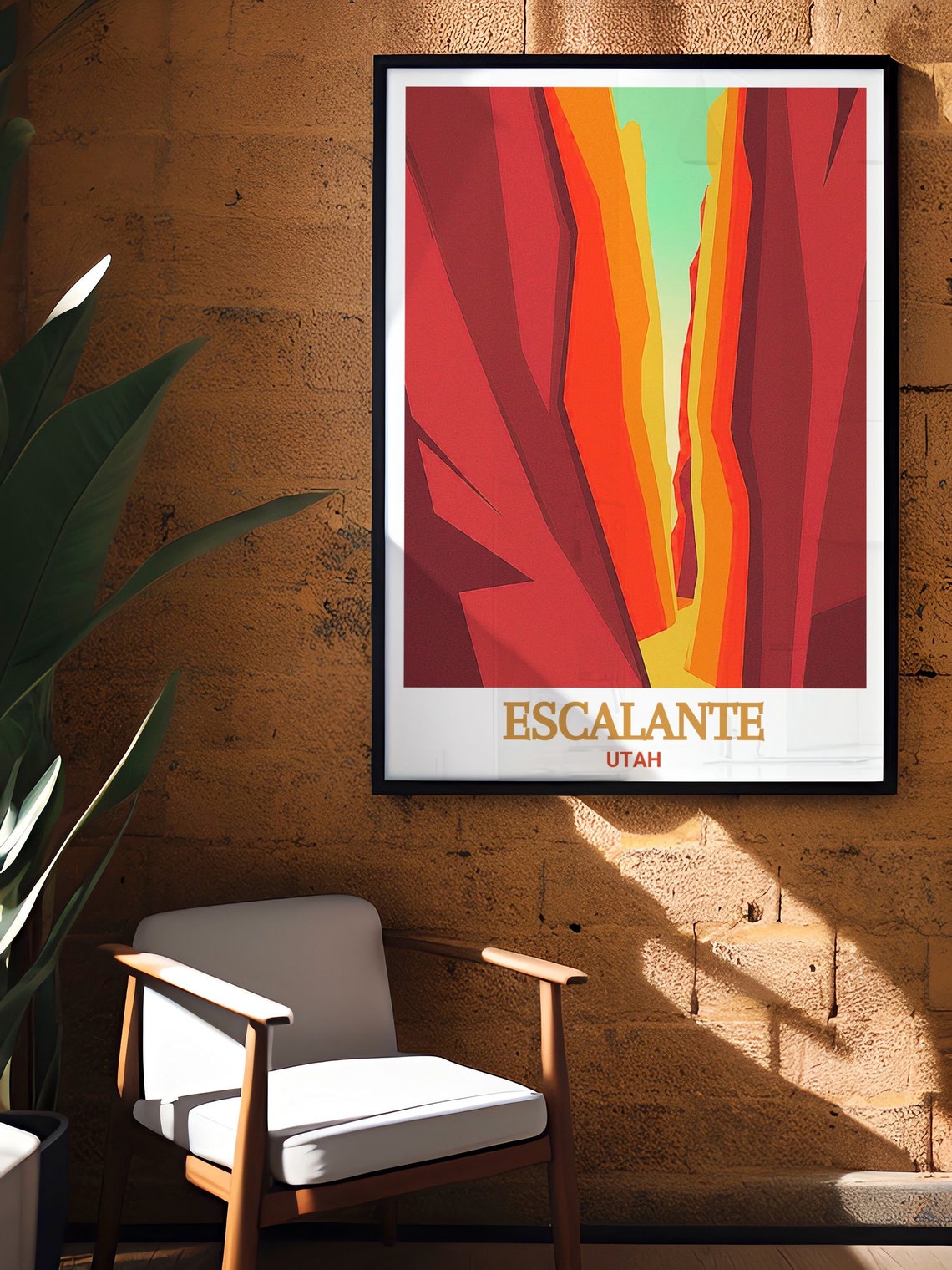 Escalante Utah Slot Canyon Red Rock Abstract Southwest Art Poster - Image 2