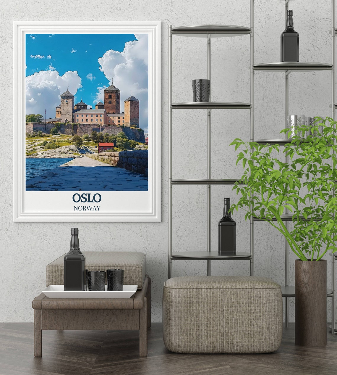 Oslo Akershus Fortress Waterfront Castle Norway Travel Poster - Image 2