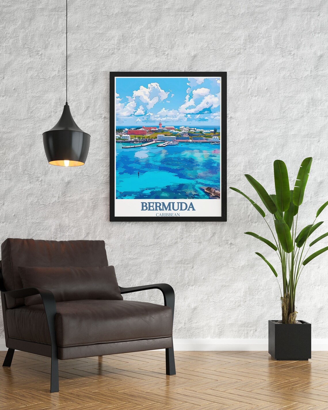 Bermuda Turquoise Harbor Boats St Georges Town Ocean View Poster - Image 2