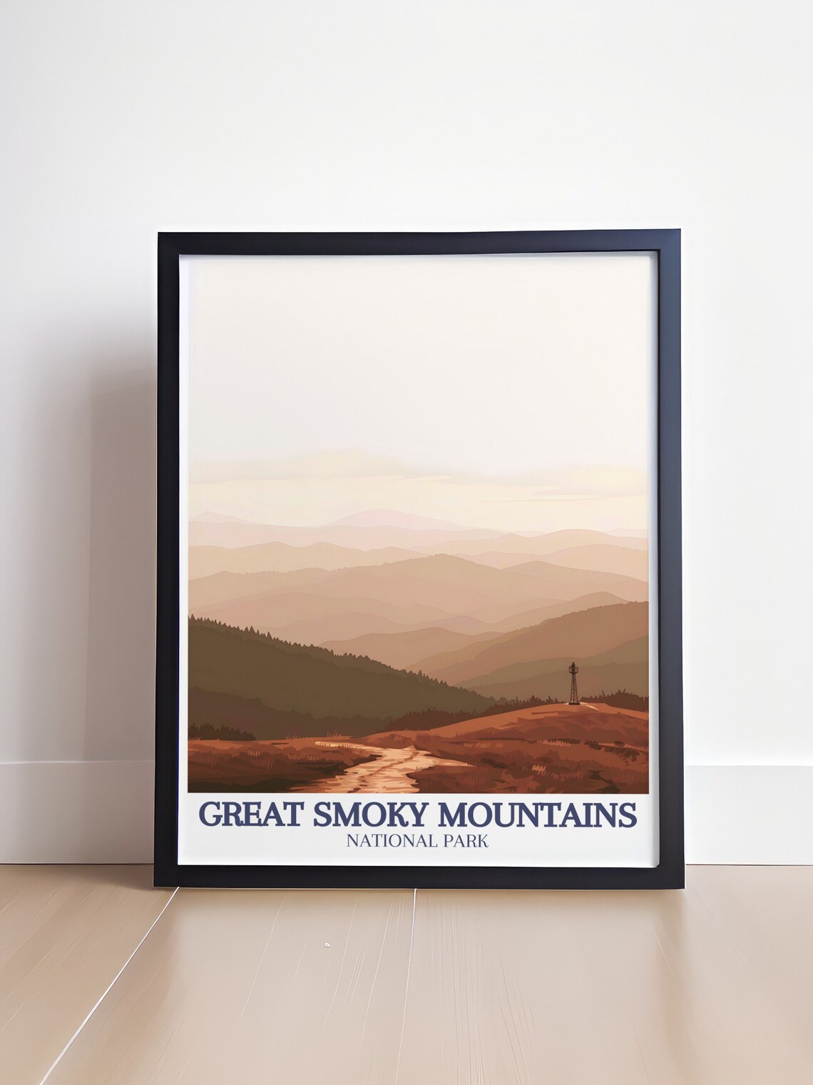 Great Smoky Mountains Misty Ridges Fire Tower Autumn Travel Poster - Image 4