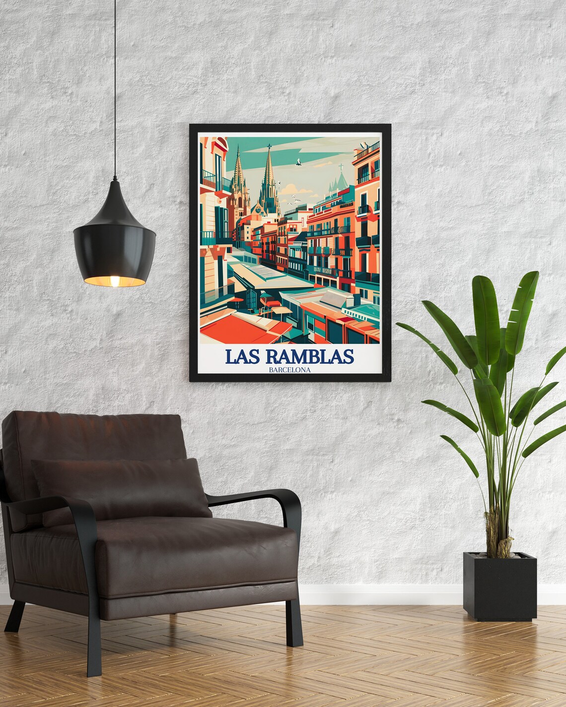 Las Ramblas Travel Poster, La Boqueria Market Barcelona - Image 2