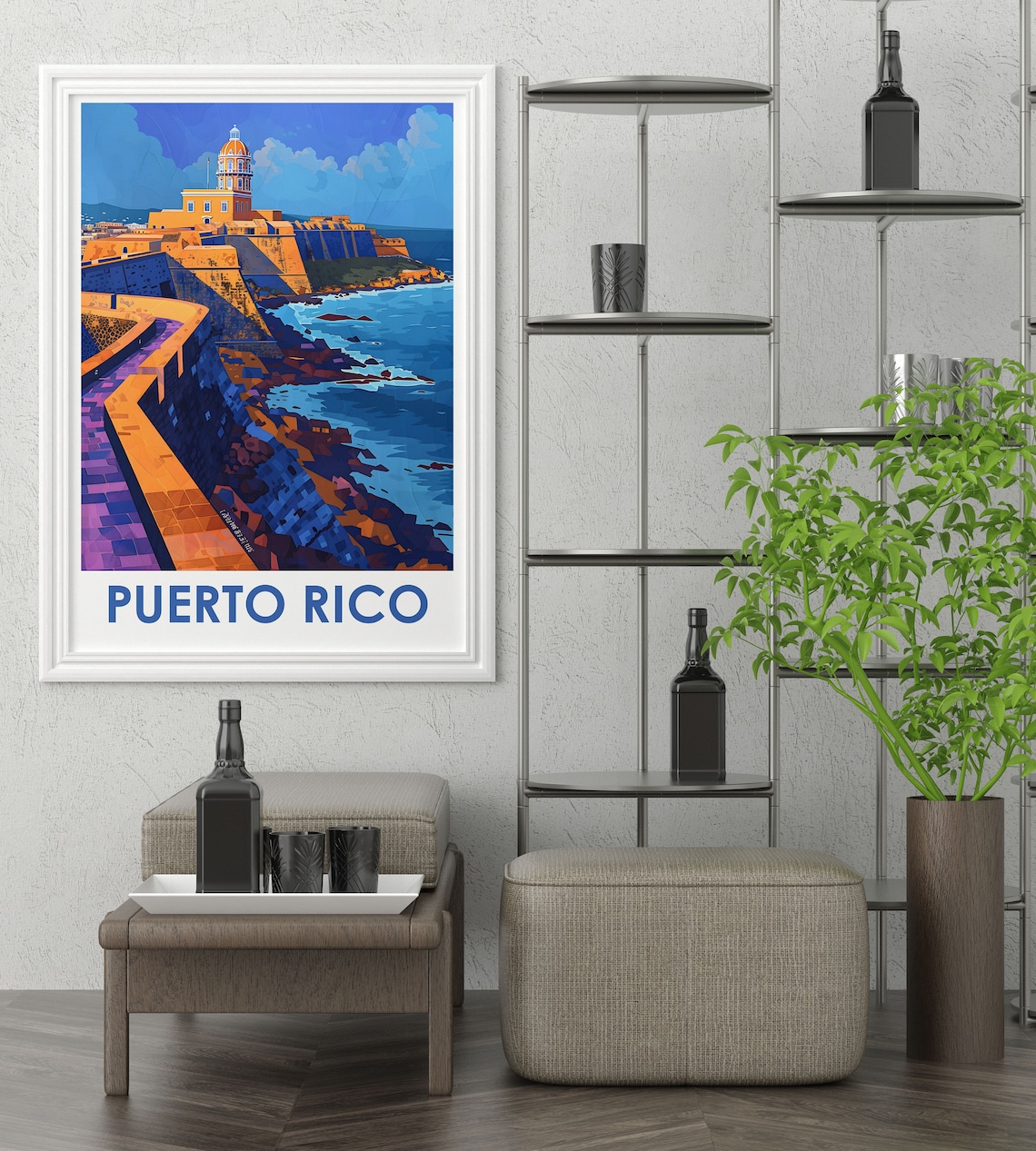 Puerto Rico El Morro Fortress Sunset Ocean Historic Citadel Travel Poster - Image 2