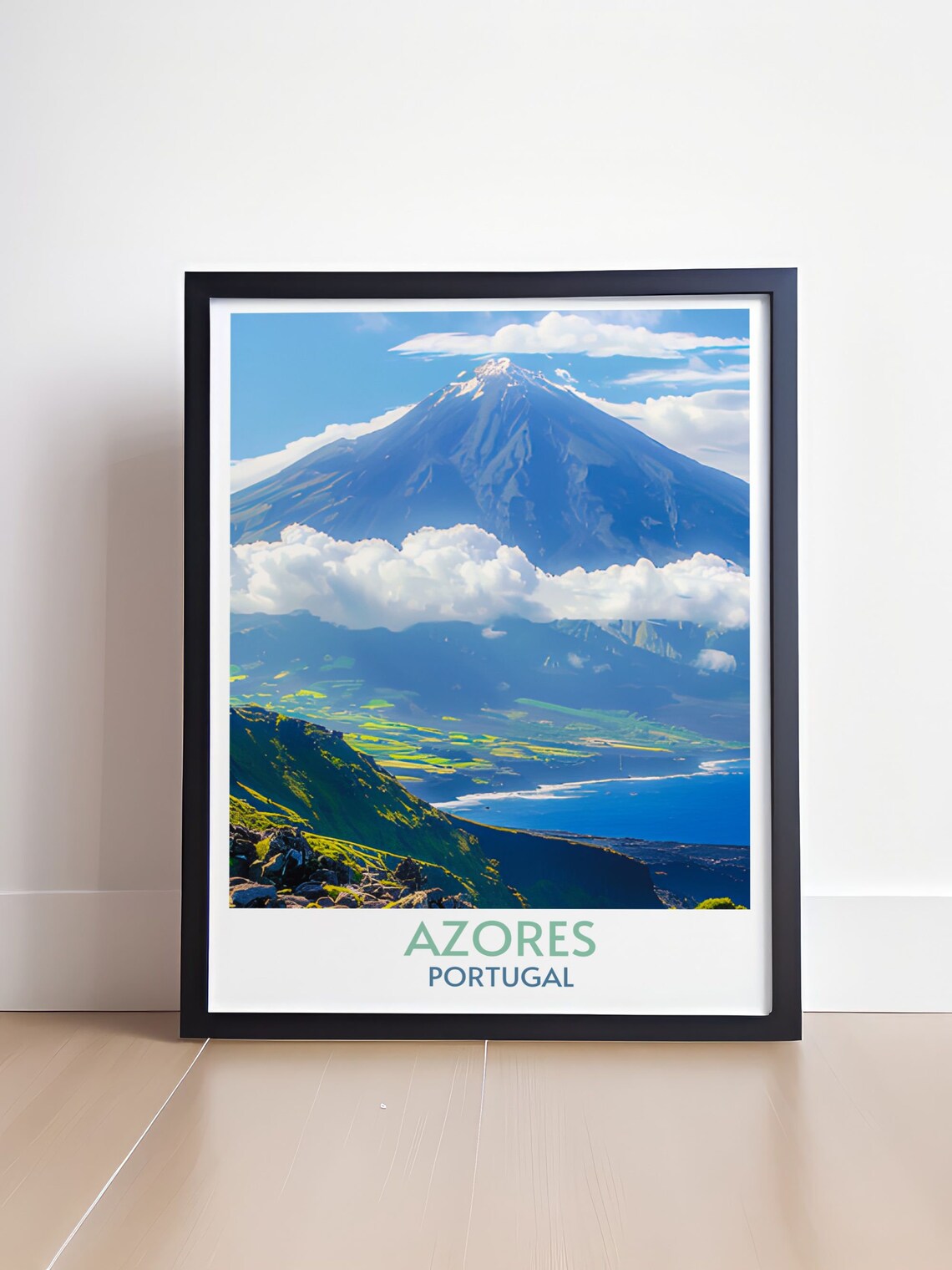 Azores Portugal Mount Pico Volcano Clouds Summit Island Travel Poster - Image 4