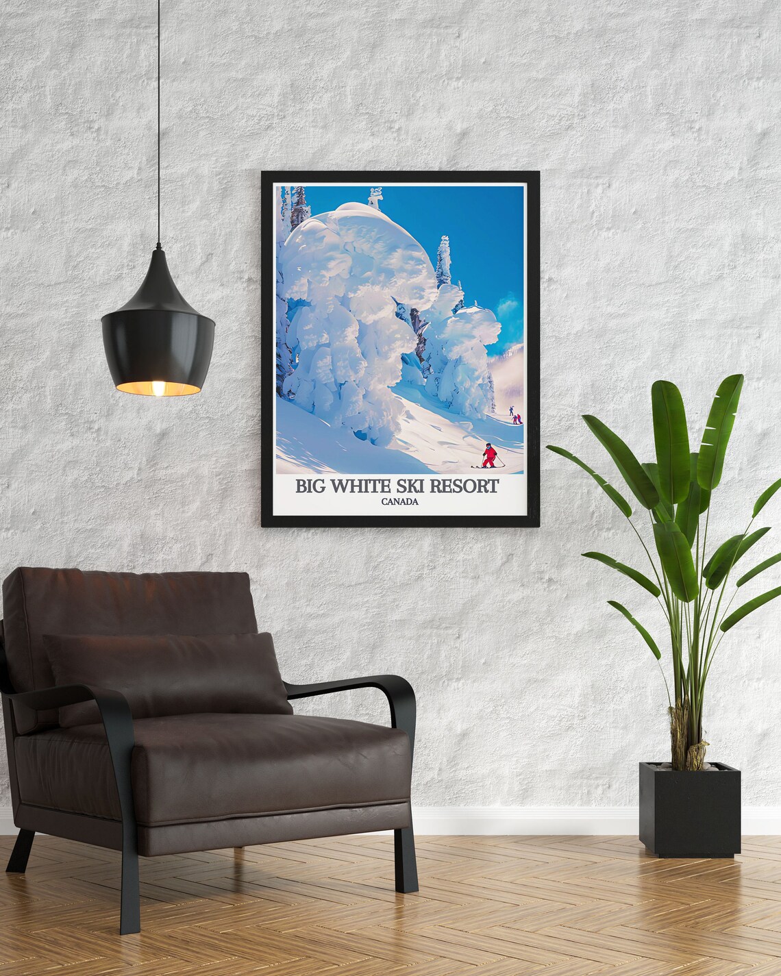 Big White Ski Resort Vintage Travel Poster, British Columbia - Image 2