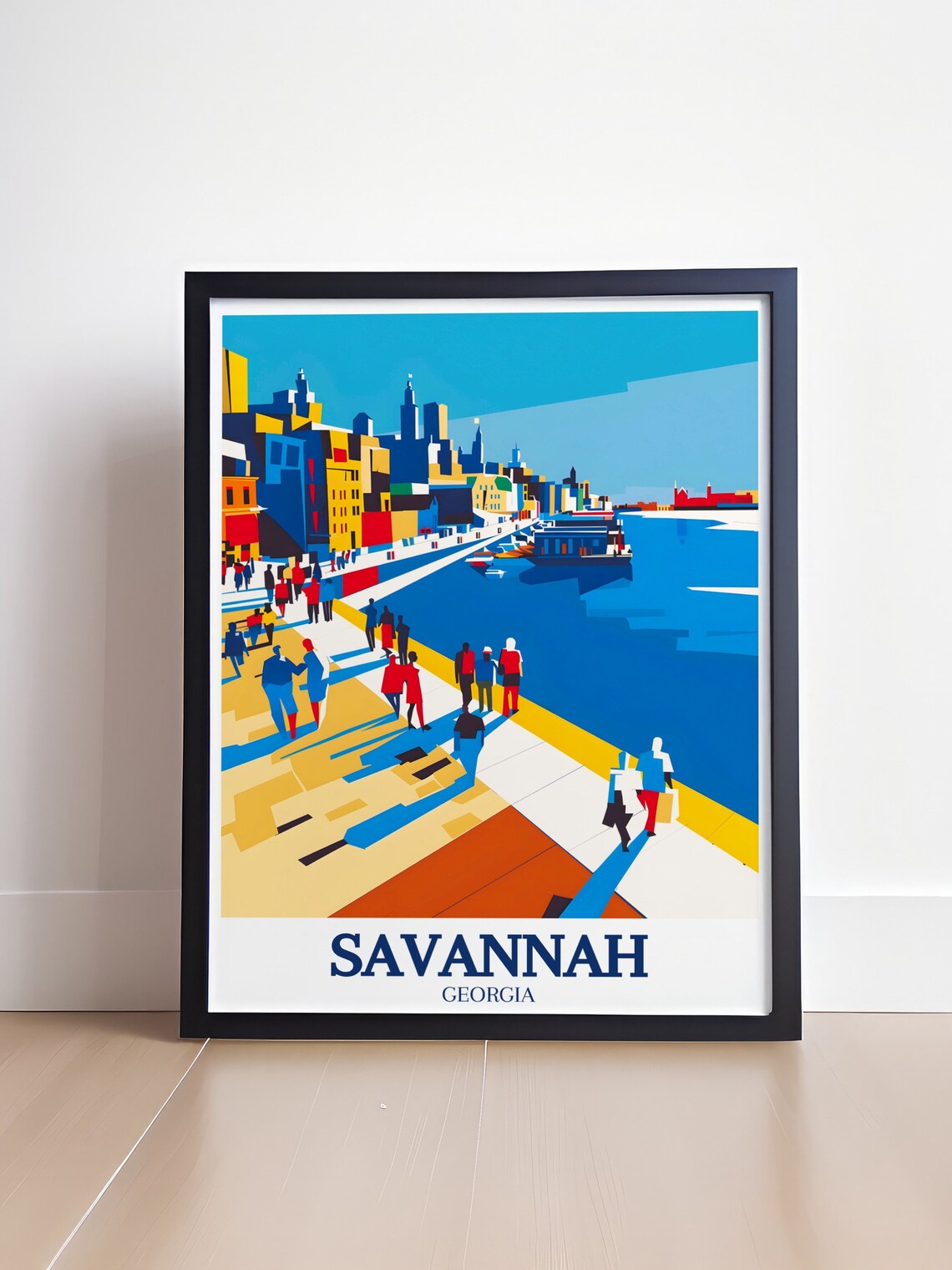 Savannah Georgia River Street Waterfront Colorful City Poster - Image 4