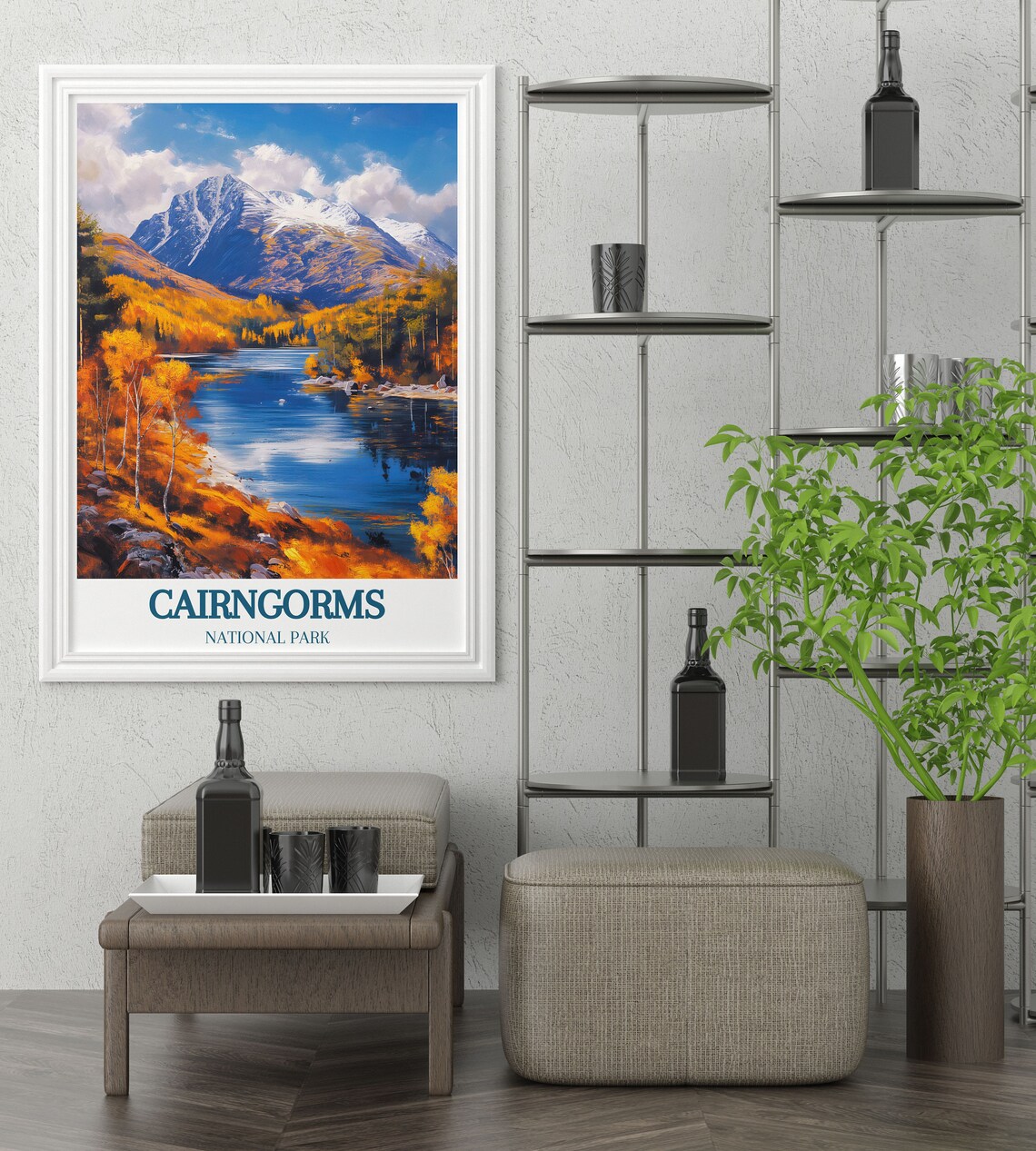 Cairngorms National Park Autumn Lake Golden Larch Trees Travel Poster - Image 4