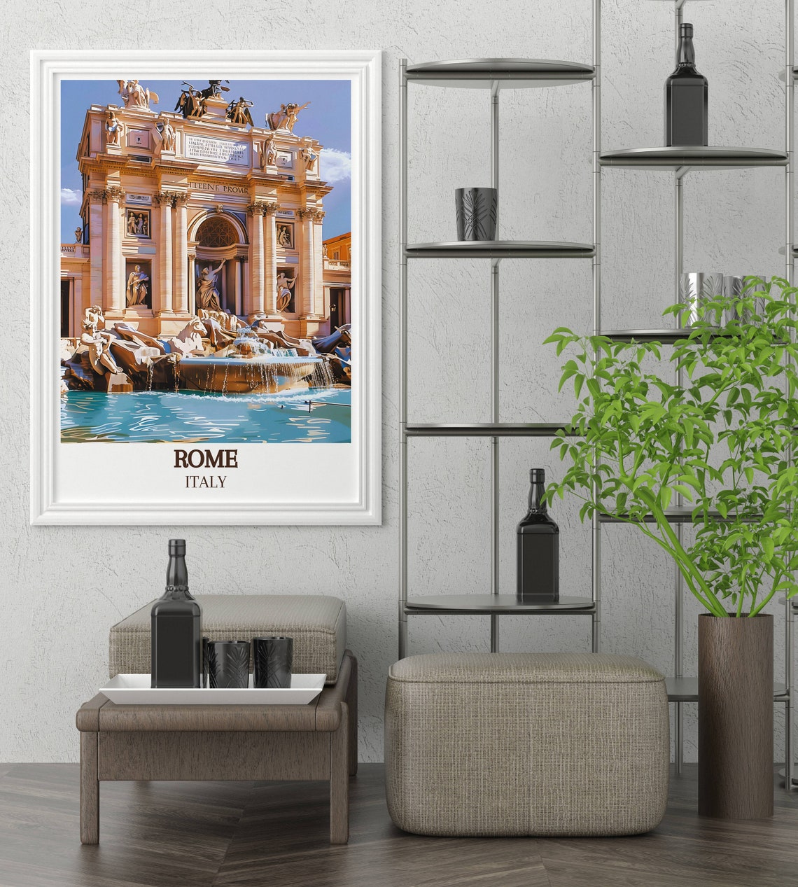Trevi Fountain Rome Italy Baroque Fountain Sculptures Poster - Image 4