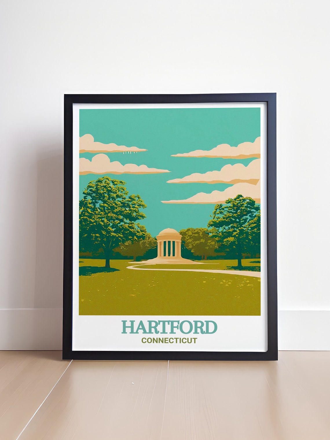 Hartford Connecticut Bushnell Park Rotunda Vintage Travel Poster - Image 4
