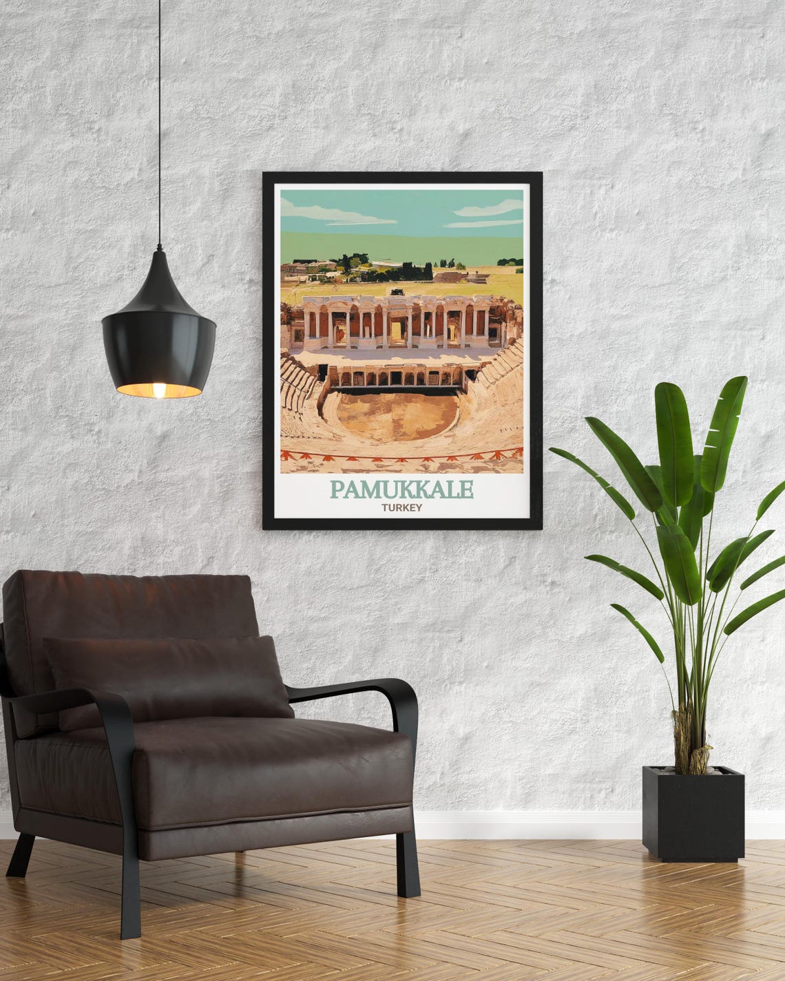 Hierapolis Ancient Roman Theatre Pamukkale Turkey Travel Poster - Image 2