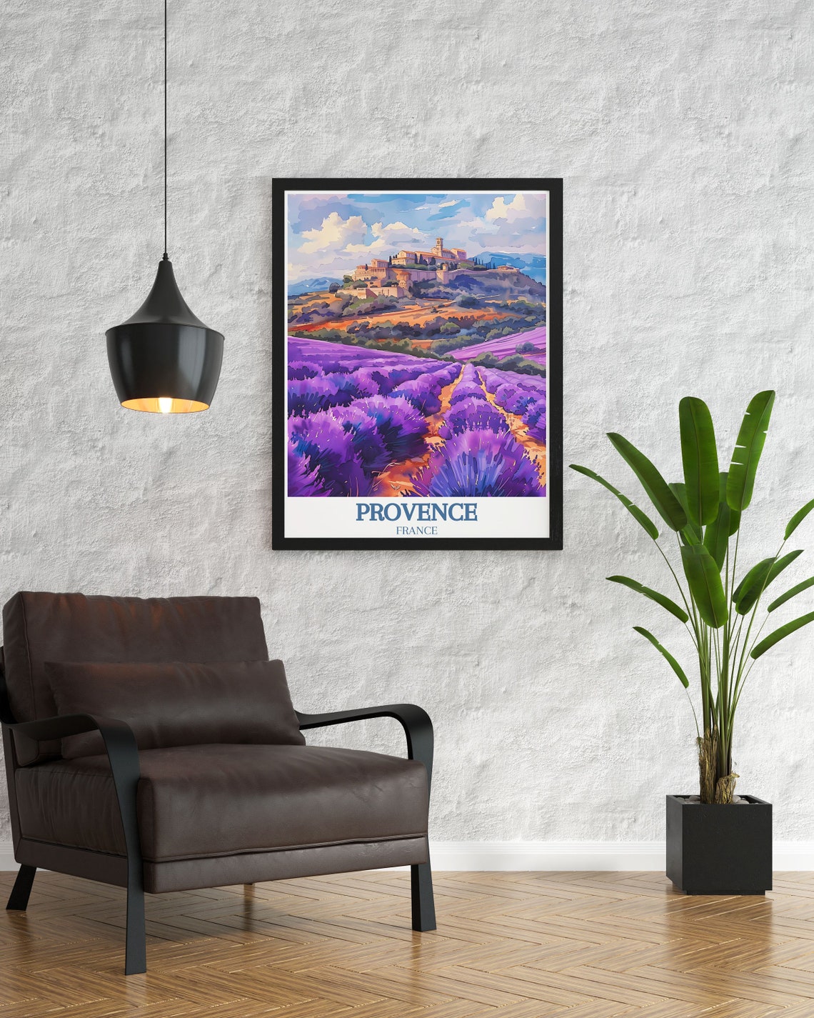 Gordes Hilltop Village Above Lavender Fields in Provence Poster - Image 3