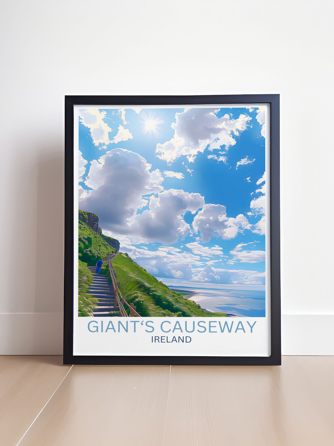 Giants Causeway Shepherds Steps Cliff Stairs Ireland Coast Poster - Image 4