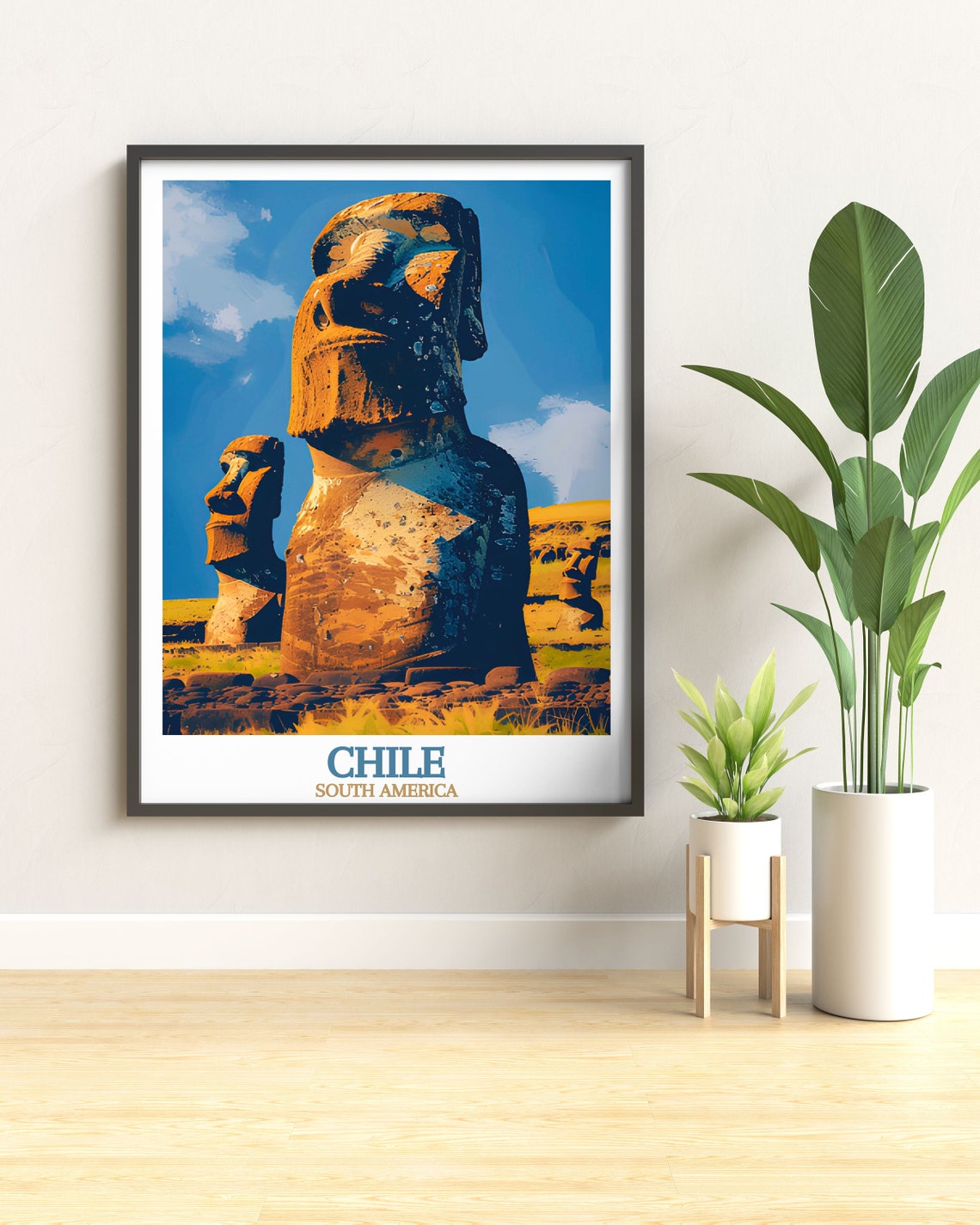 Chile Easter Island Ancient Moai Statues Mystical Travel Poster - Image 3