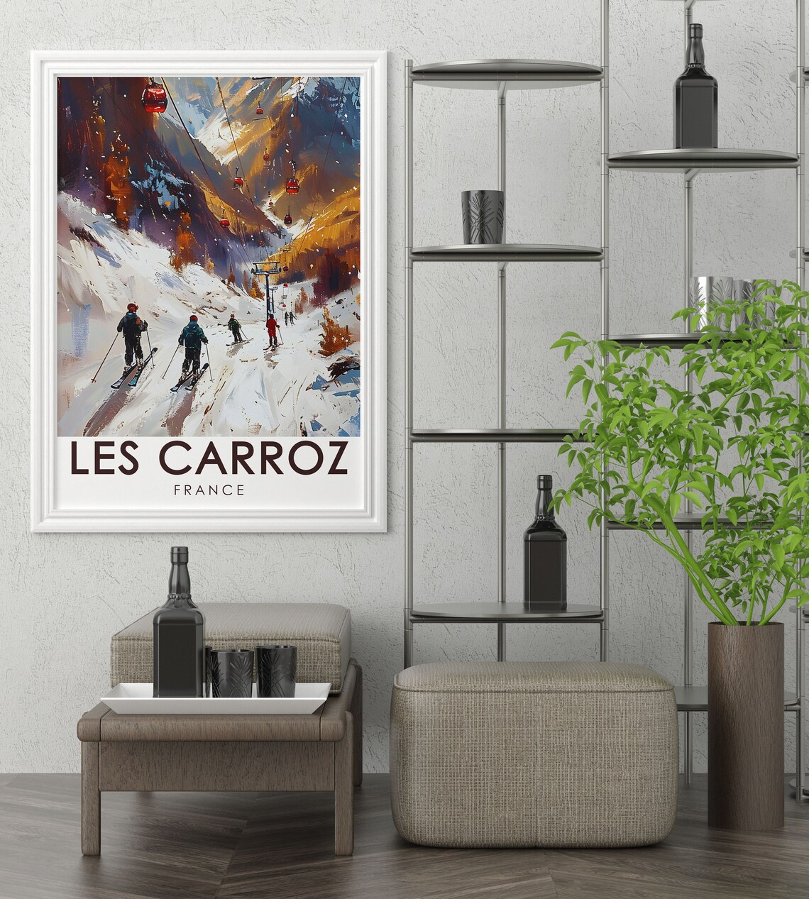 Les Carroz Art Print Kdeuze Gondola And French Alps Decor French Alps Travel Decor Vibrant Ski Artwork Cultural Travel Gift - Image 3